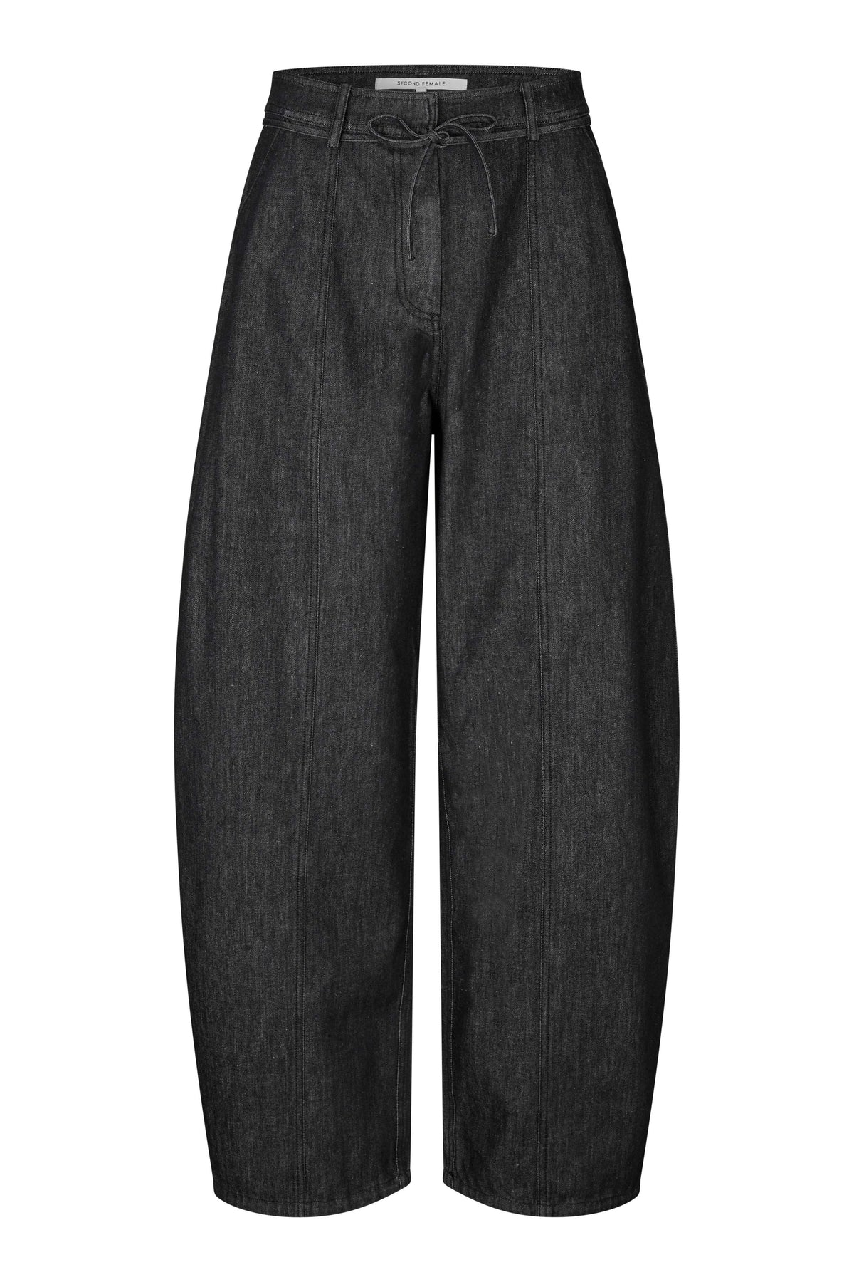 SECOND FEMALE DERA Denim Cargo Trousers Black: negre pantalons per a dona