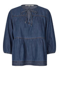 SECOND FEMALE Evana Denim Blouse BLUE Denim: أزرق camisas للنساء