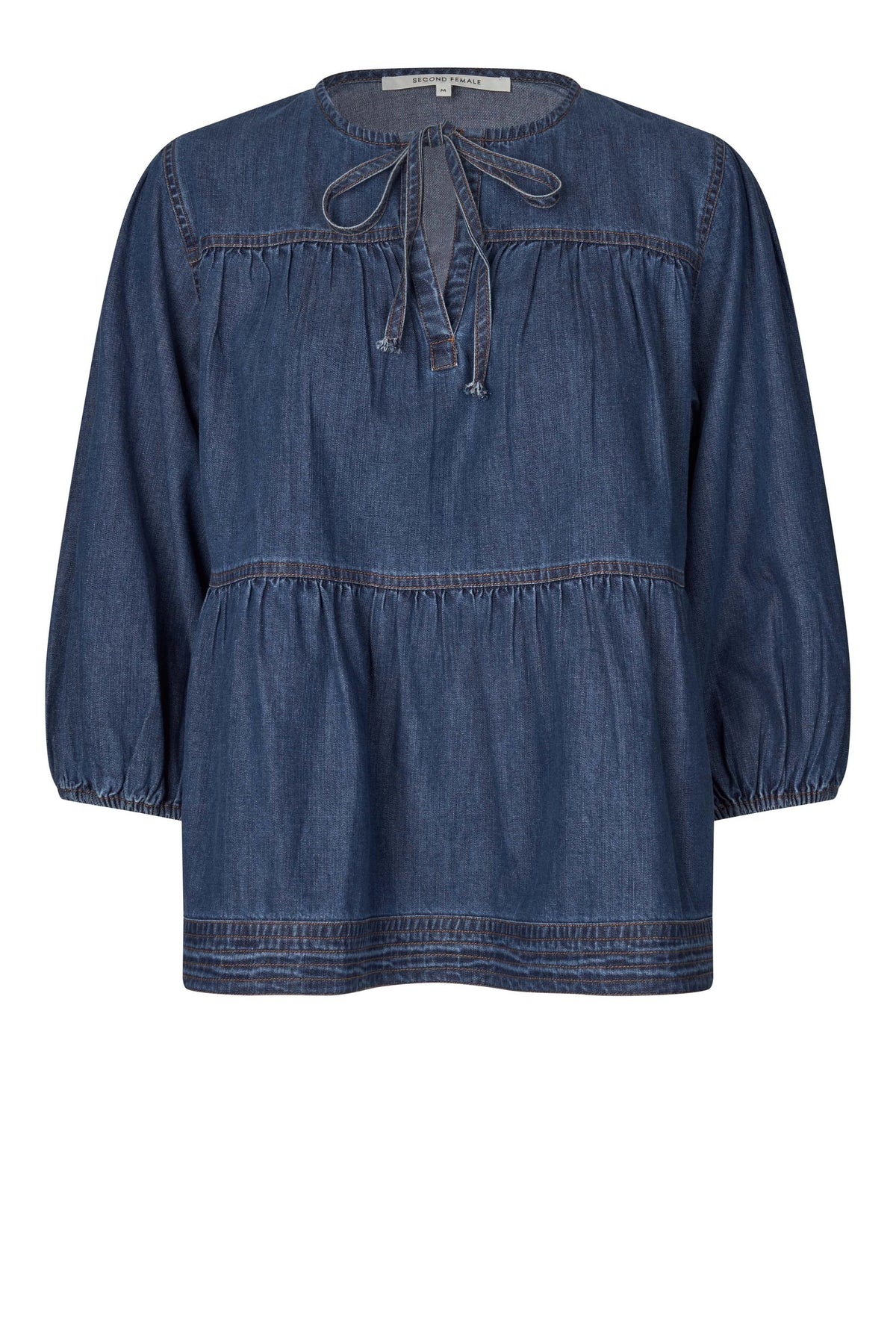 SECOND FEMALE Evana Denim Blouse BLUE Denim: blå camisas för dam