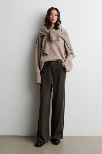 SECOND FEMALE Irven Denim Jeans Black Olive: nero pantaloni da donna