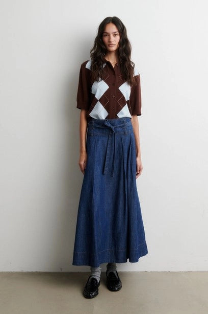 SECOND FEMALE Evana Denim Skirt BLUE Denim: blu gonna da donna