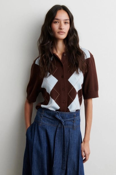 SECOND FEMALE Shailene KNIT Cardigan Demitasse: multicolor T-shirt til kvinder