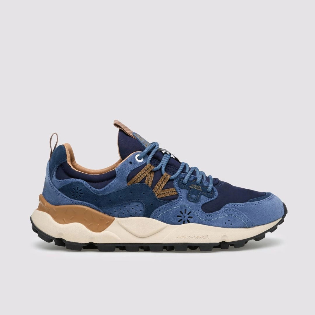 FLOWER MOUNTAIN Yamano 3 MAN Suede/nylon Navy-blue-brown: niebieski sneakersy dla mężczyzn