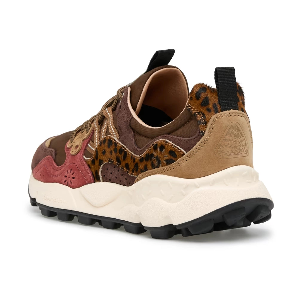 FLOWER MOUNTAIN Yamano 3 UNI Suede/pony Hair/nylon Brown-bordeaux: marron baskets pour femme