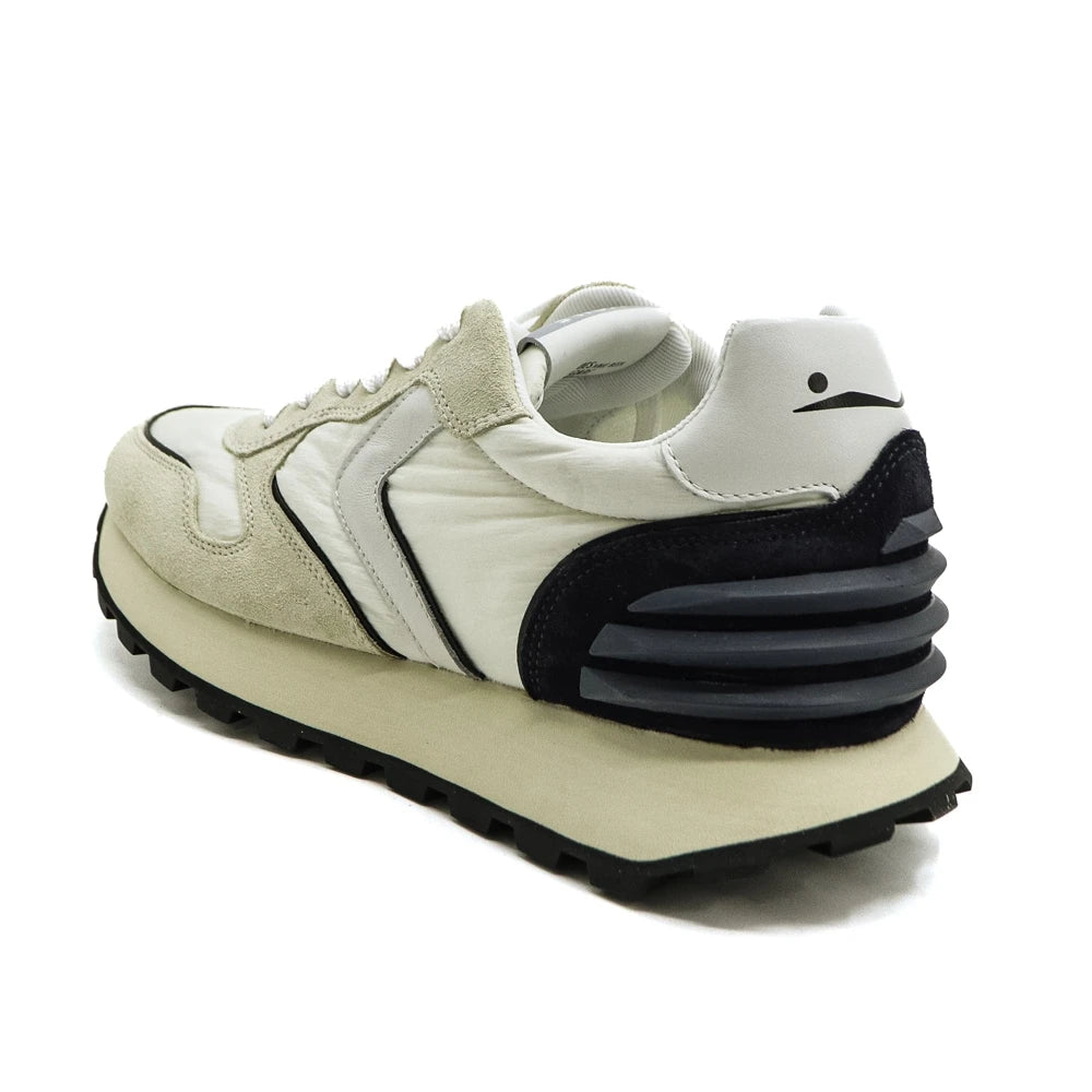 VOILE BLANCHE | SNEAKERS | HOMBRE | PARIS POWER MAN SUEDE/NYLON OFF WHITE-BLUE | AZUL