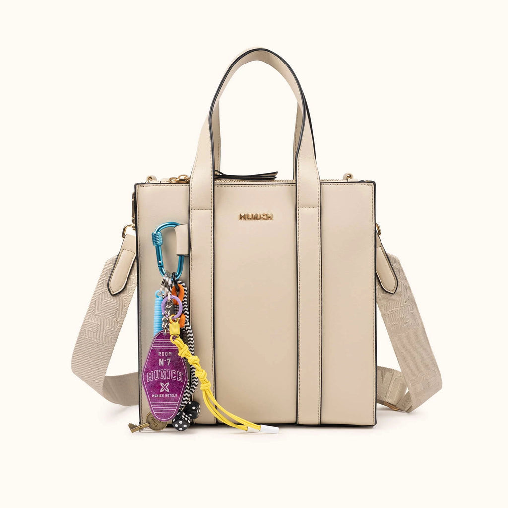 MUNICH Charms Crossbody TOTE: beige taske til kvinder