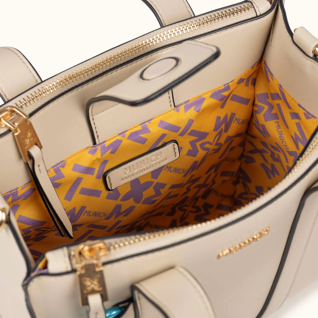 MUNICH Charms Crossbody TOTE: beige taske til kvinder