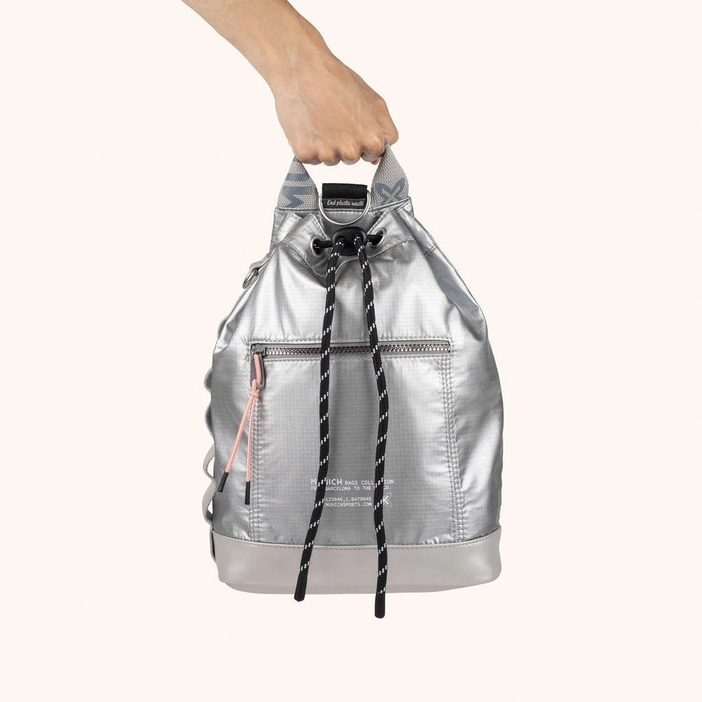 MUNICH | MOCHILA | MUJER | DEEP RECYCLED DRAWSTRING BACKPACK | PLATEADO