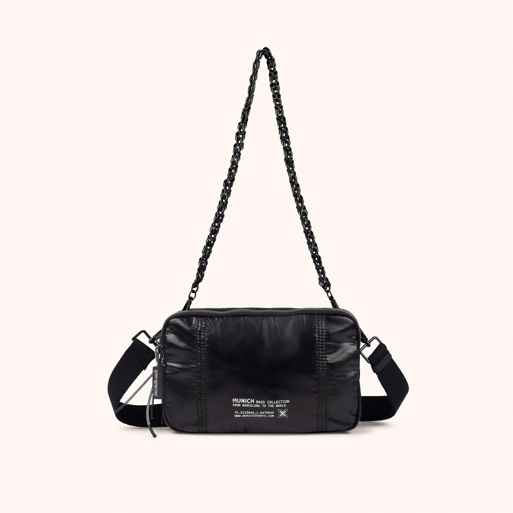 MUNICH | BOLSOS | MUJER | DEEP RECYCLED CROSSBODY DOUBLE | NEGRO