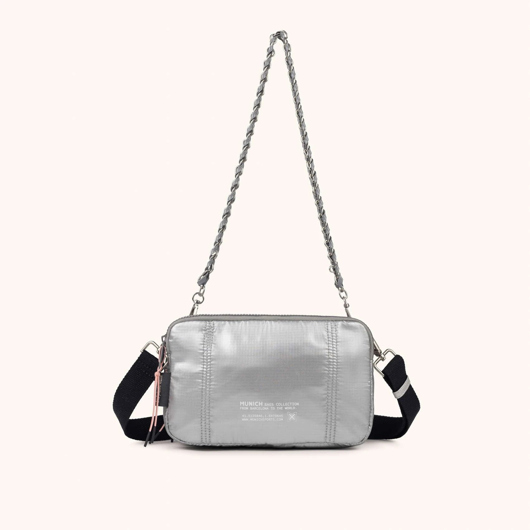 MUNICH | BOLSOS | MUJER | DEEP RECYCLED CROSSBODY DOUBLE | PLATEADO