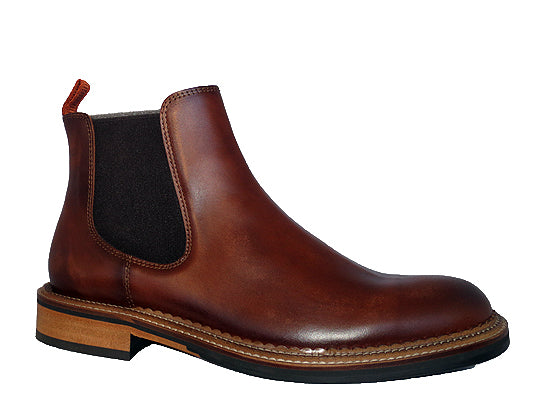 LUIS GONZALO 1966 | CHELSEA BOOTS FOR MEN | LEATHER BUFFERED VEAL | BROWN