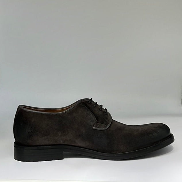 Zapatos Derby Lottusse Modelo Orwell Gris Buckster/Oil Ceniza Spay Orwell  Plana Cosida Para Hombre – Tascon