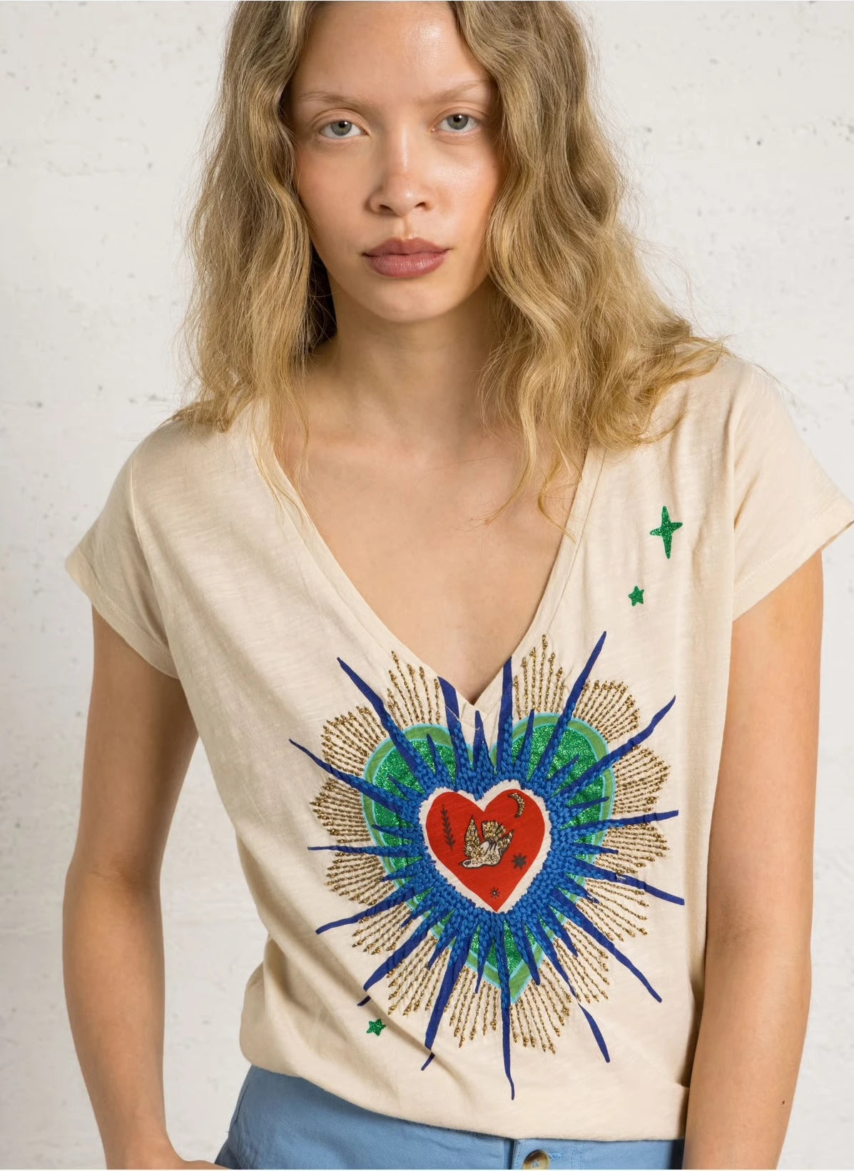 LEON & HARPER | CAMISETAS | MUJER | TONTON JC03 EXVOTO CHALK | BEIGE