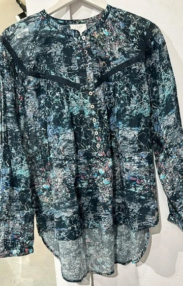 PROJECT AJ117 TUVA DK09 241 Midnight: multicolour blouse for women