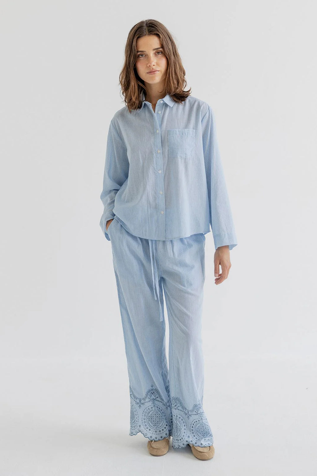 PROJECT AJ117 Cadera 620 SKY CROP: blauw broek voor dames