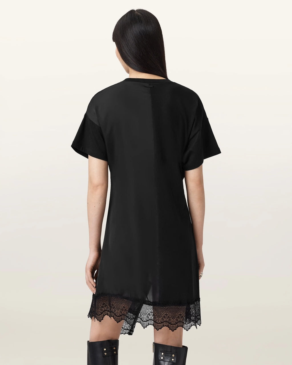 ALL SAINTS LANA LACE Dress Black: чорний сукня для жінок