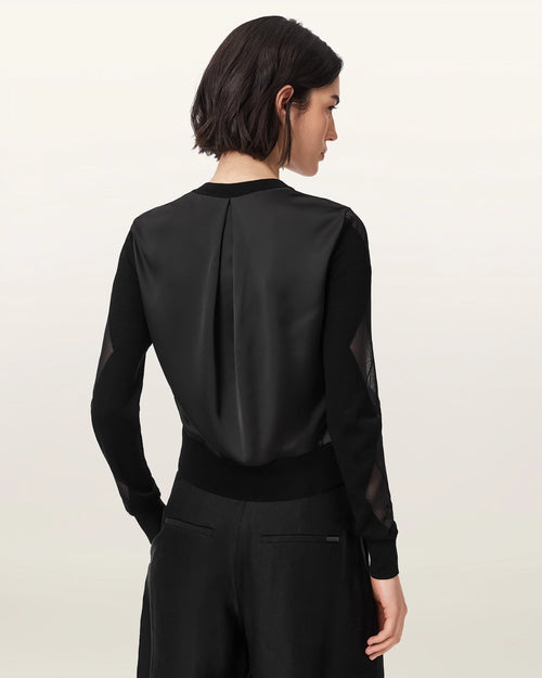 ALL SAINTS BERN Cardigan Black: black jumper for women