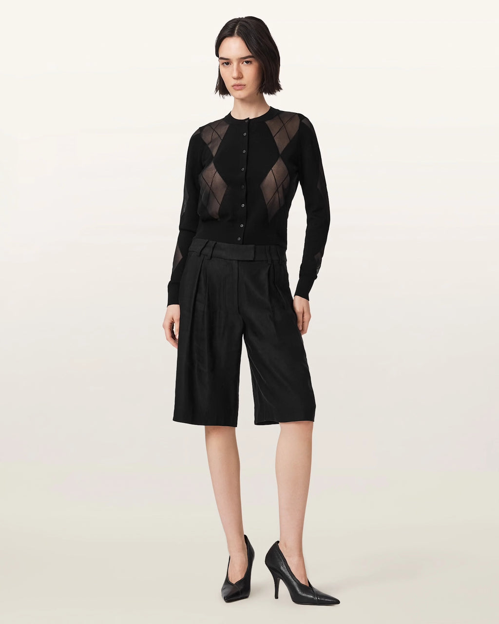 ALL SAINTS BERN Cardigan Black: noir pull pour femme