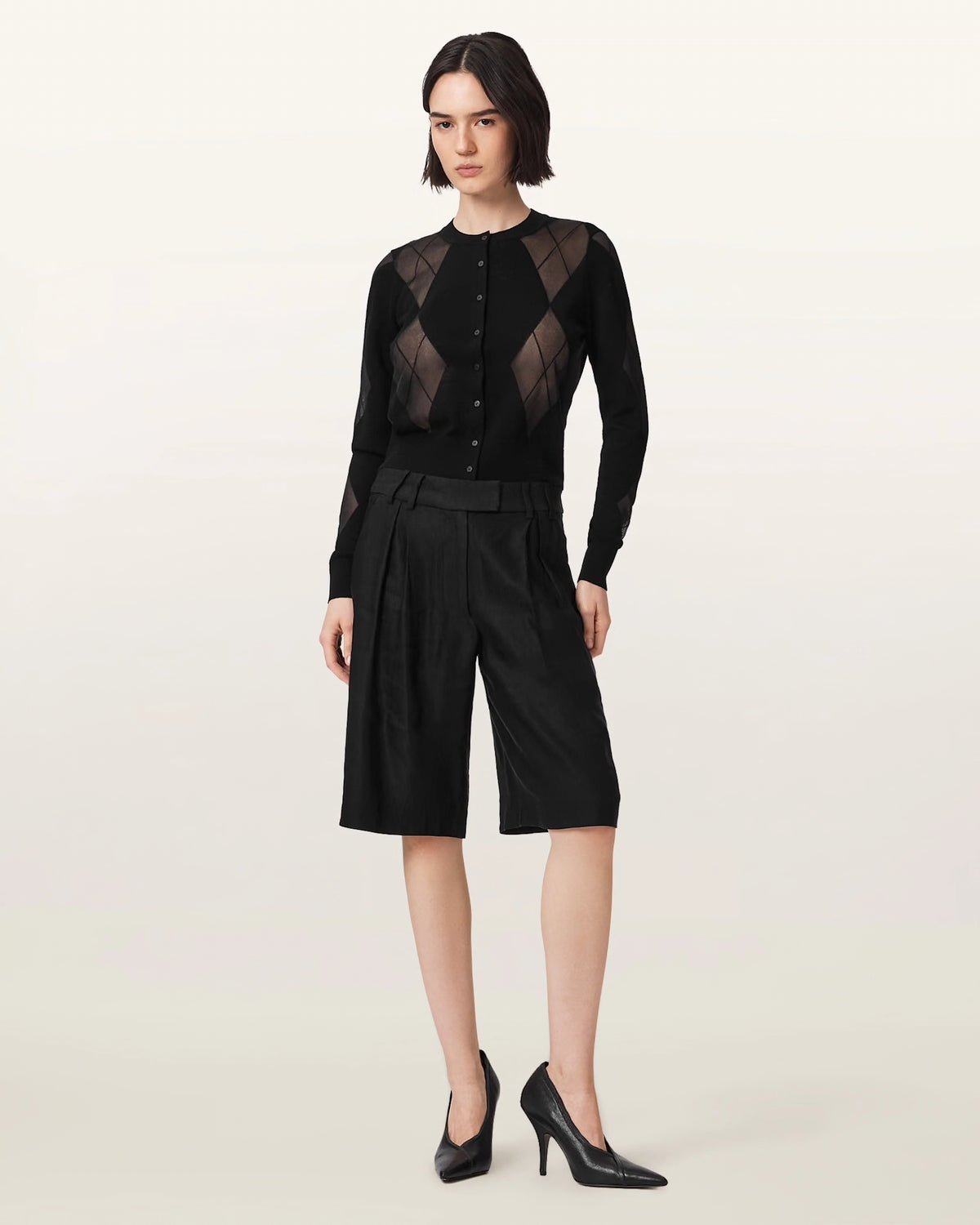 ALL SAINTS BERN Cardigan Black: noir pull pour femme