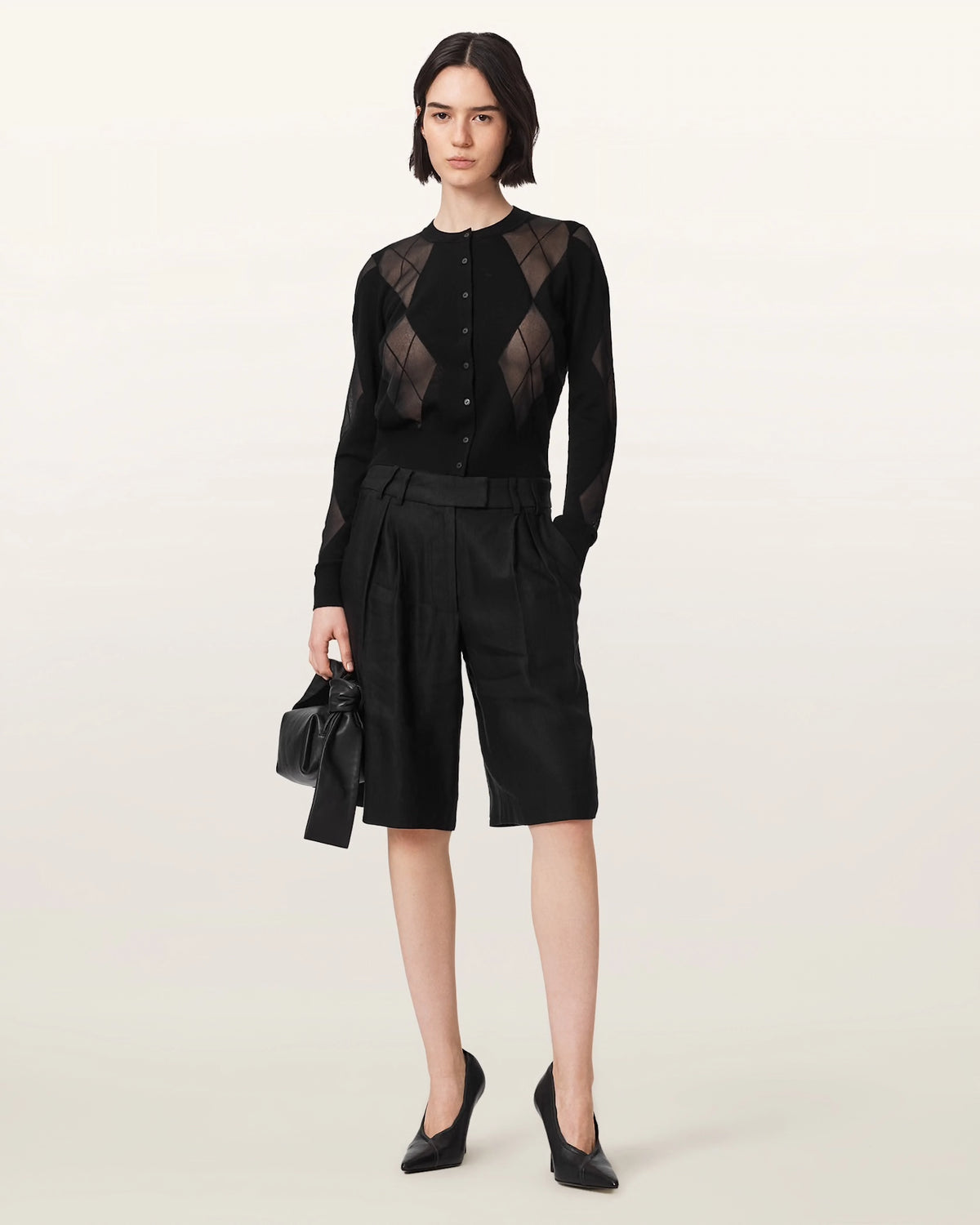 ALL SAINTS BERN Cardigan Black: noir pull pour femme