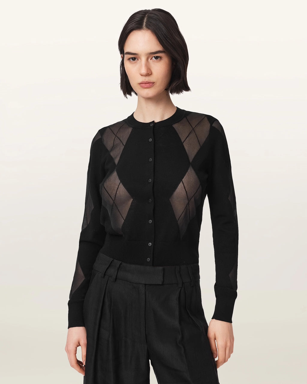 ALL SAINTS BERN Cardigan Black: noir pull pour femme