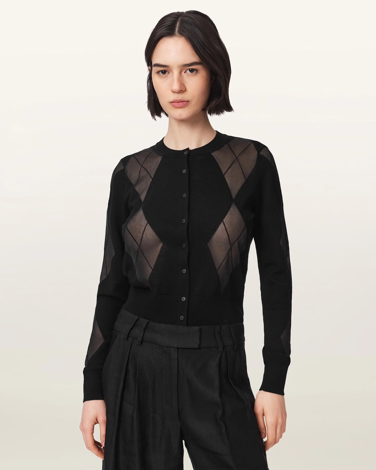 ALL SAINTS BERN Cardigan Black: noir pull pour femme