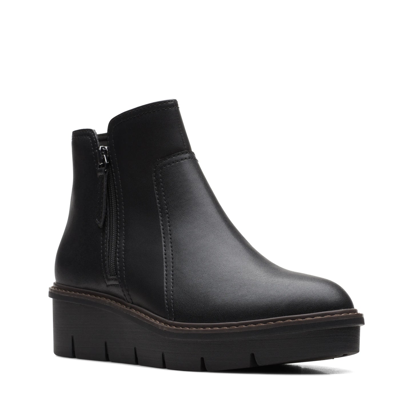 CLARKS | BOTAS MUJER | AIRABELL ZIP BLACK SMOOTH | NEGRO