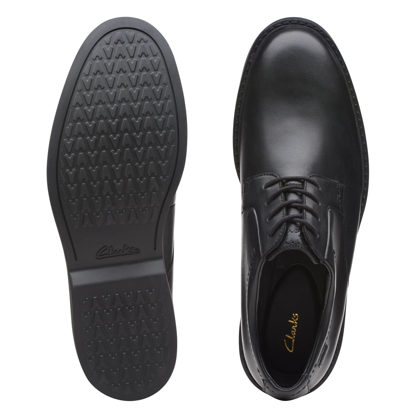 CLARKS | 男士德比鞋 | ATTICUS LT LOGTX BLACK LEATHER | 黑色的