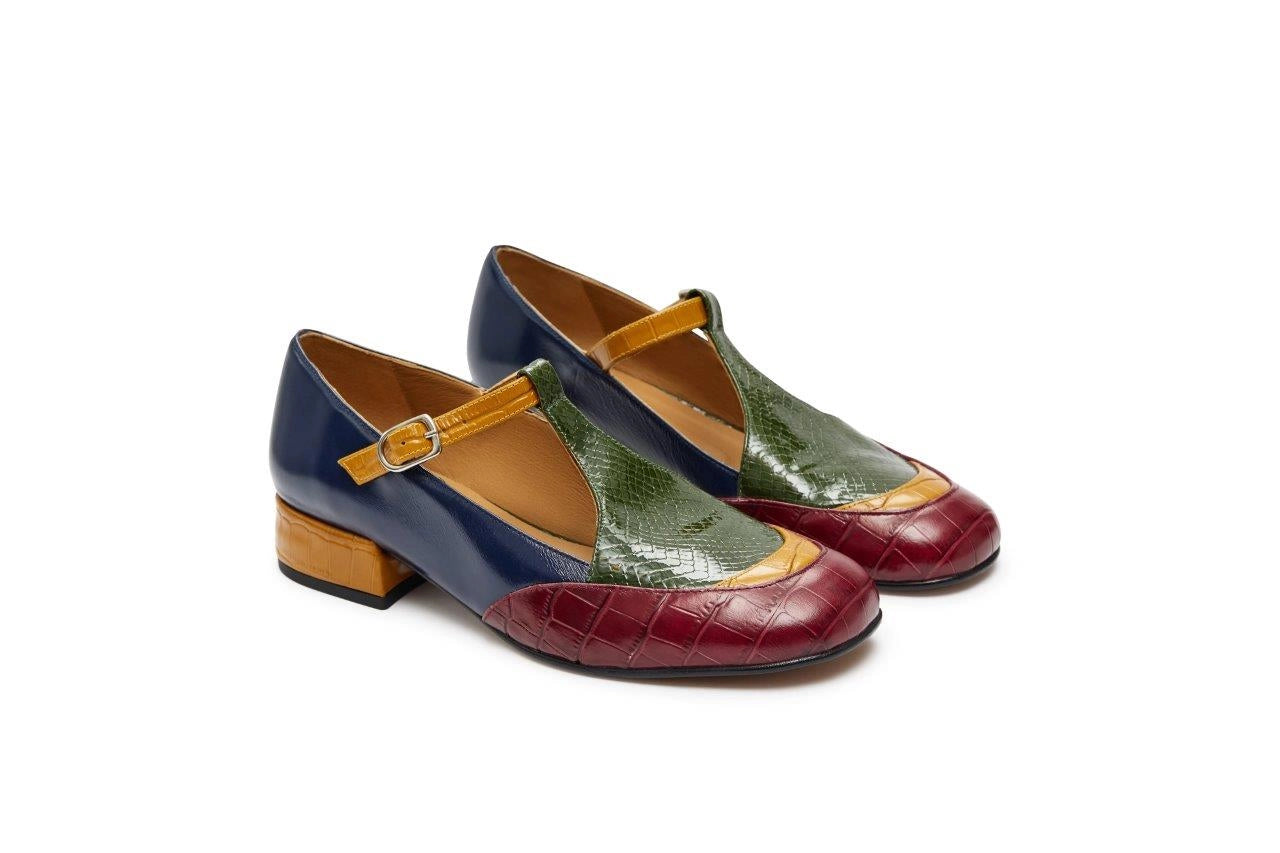 AUDLEY | ZAPATOS DE VESTIR MUJER | RABAT MARSALA | MULTICOLOR