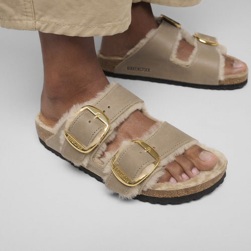 BIRKENSTOCK Arizona BB Shearling LEOI Tabacco BR LAF Tabacco Brown: beige sandaler til kvinder