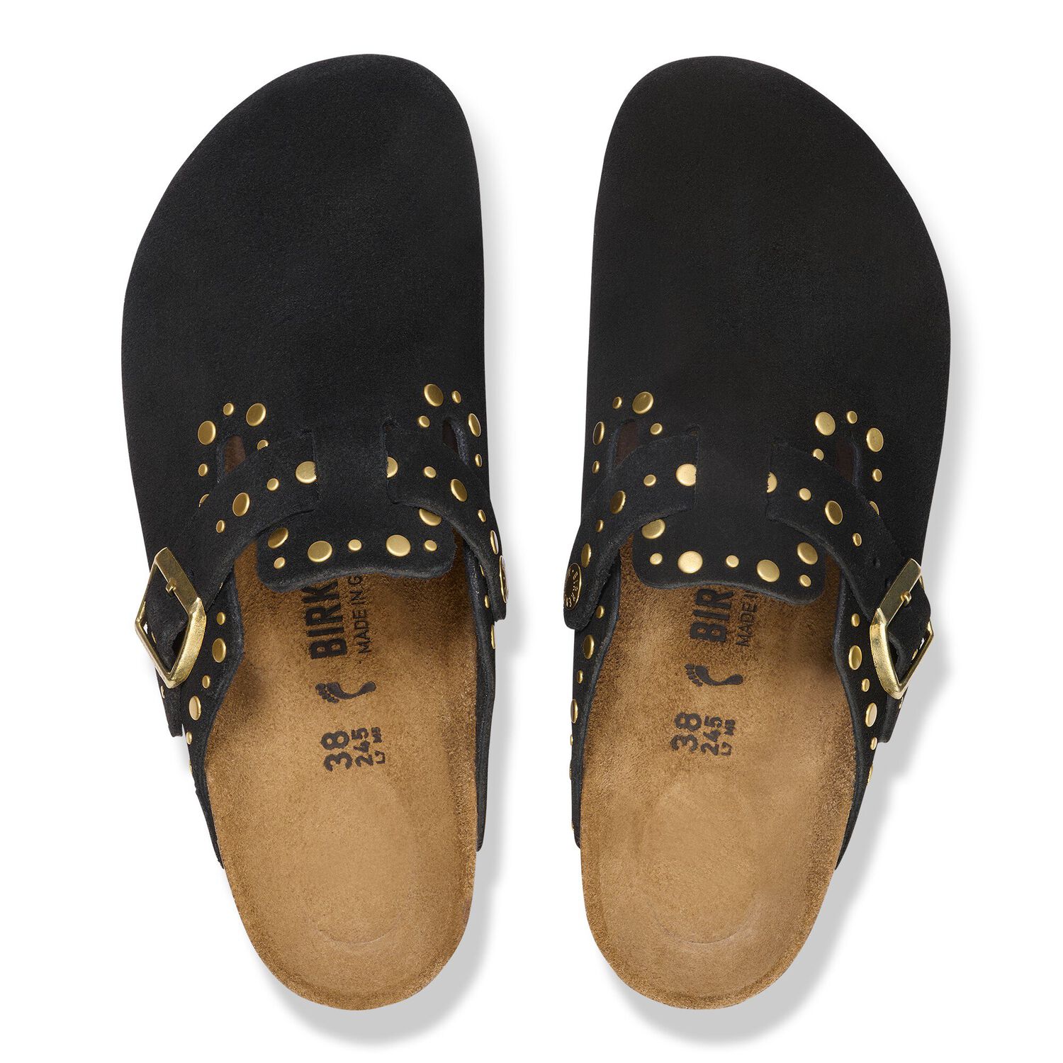BIRKENSTOCK Boston Rivet LEVE Black MINK: ブラック クロッグ