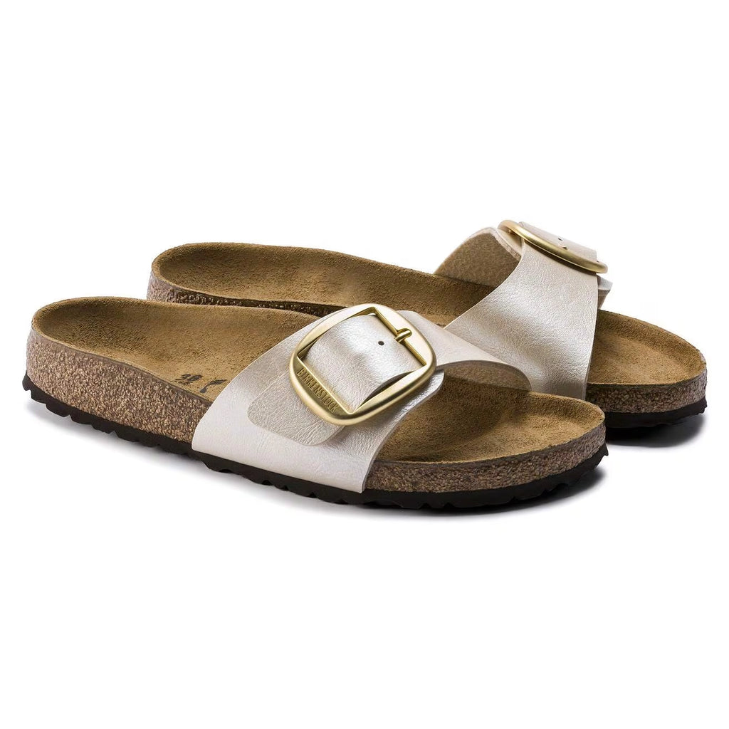 BIRKENSTOCK Madrid BIG Buckle BF: beige sandaler för dam