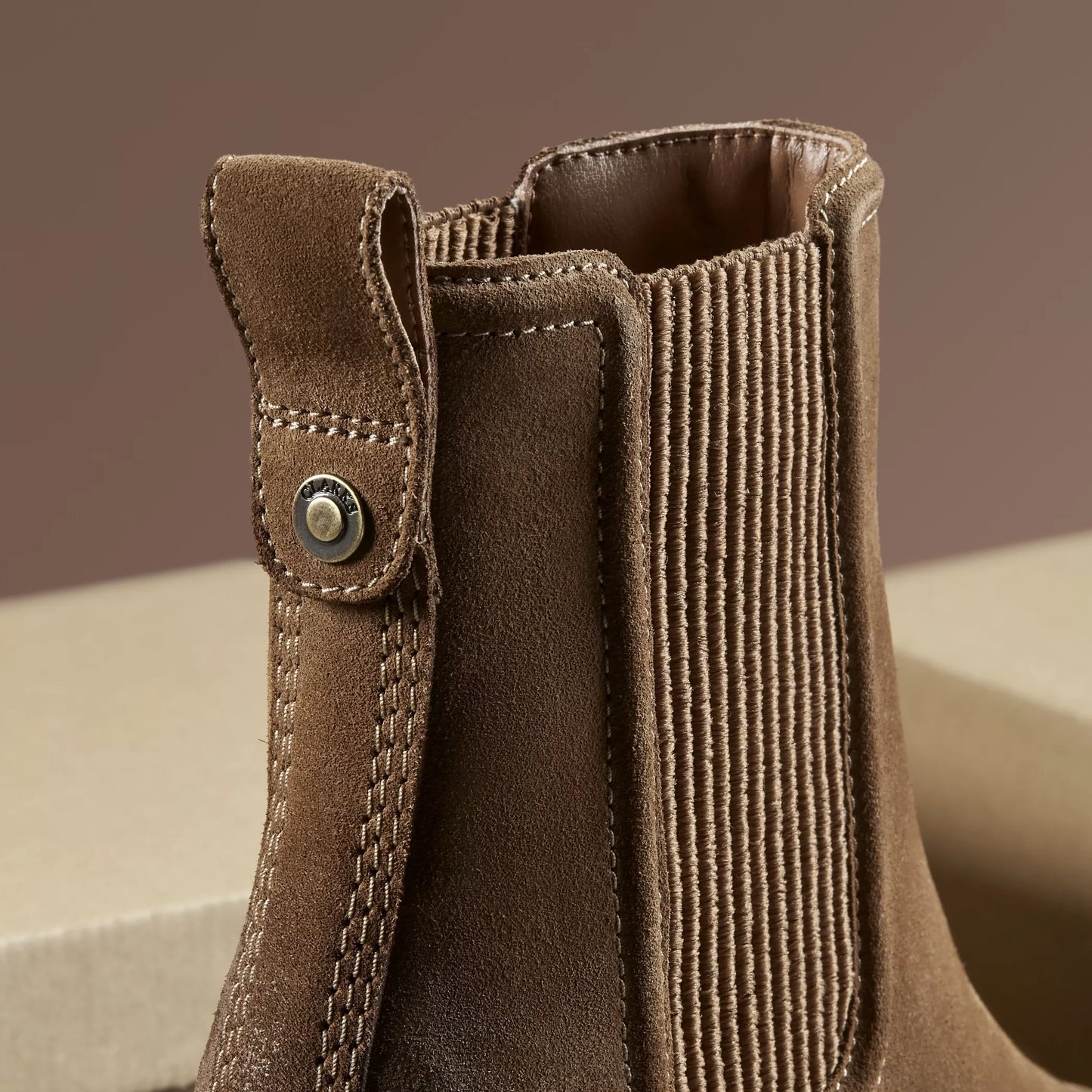 CLARKS | WOMEN'S BOOTS | CHAMBERLY TOP WALNUT SUEDE | BROWN