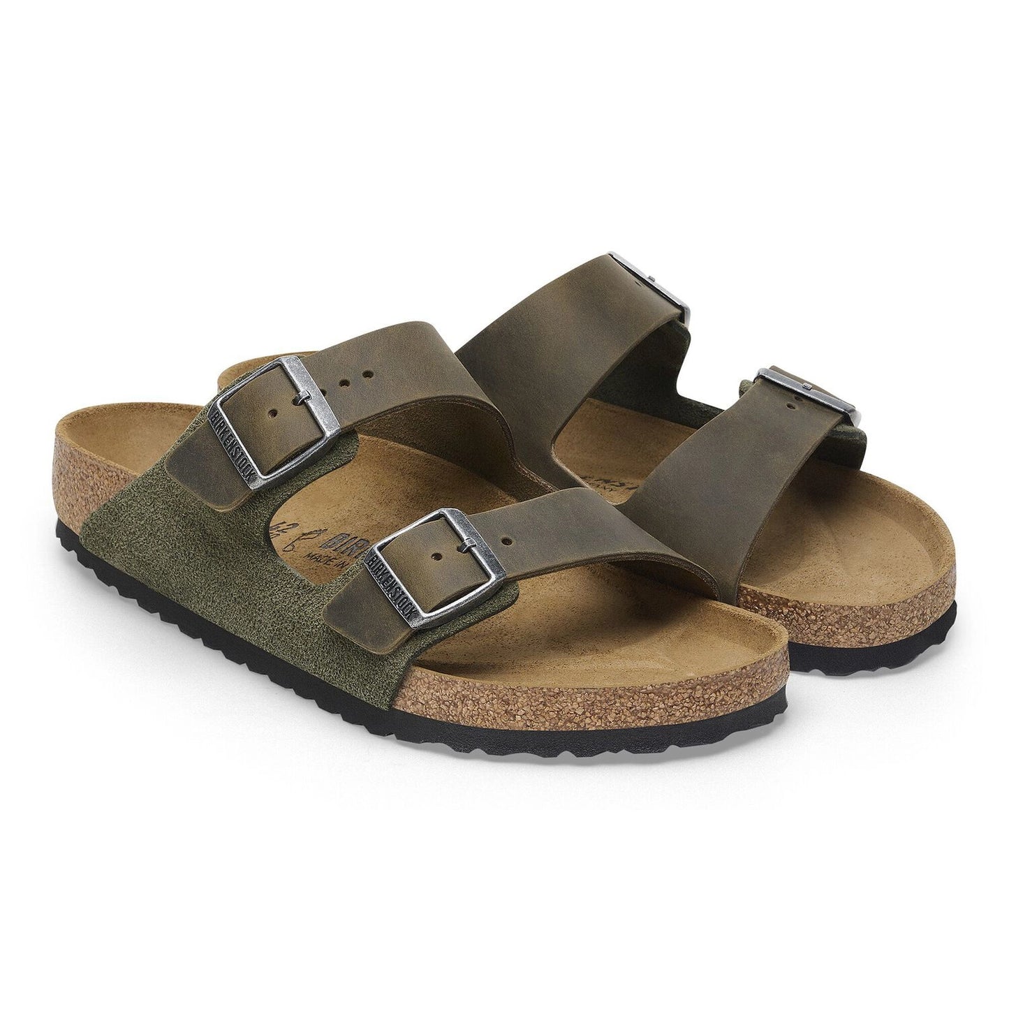 BIRKENSTOCK | MEN'S SANDALS | ARIZONA MIXED LEATHER THYME | GREEN