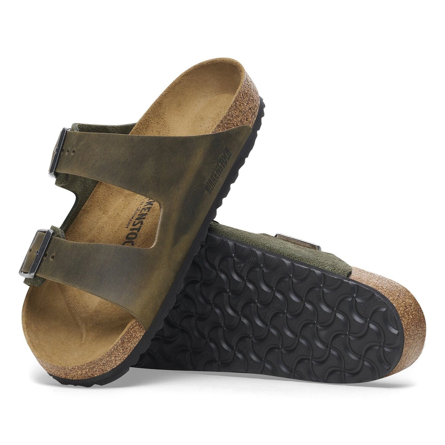 BIRKENSTOCK | MEN'S SANDALS | ARIZONA MIXED LEATHER THYME | GREEN