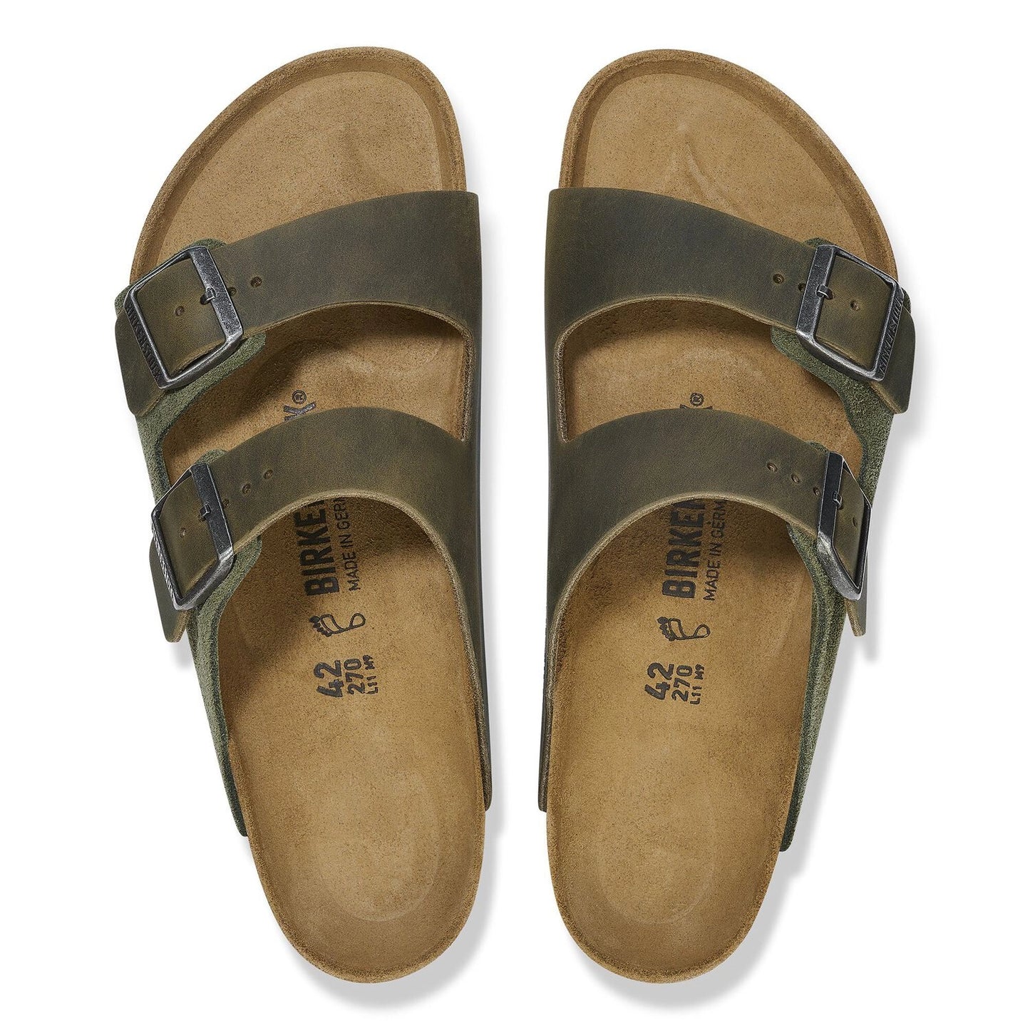 BIRKENSTOCK | MEN'S SANDALS | ARIZONA MIXED LEATHER THYME | GREEN