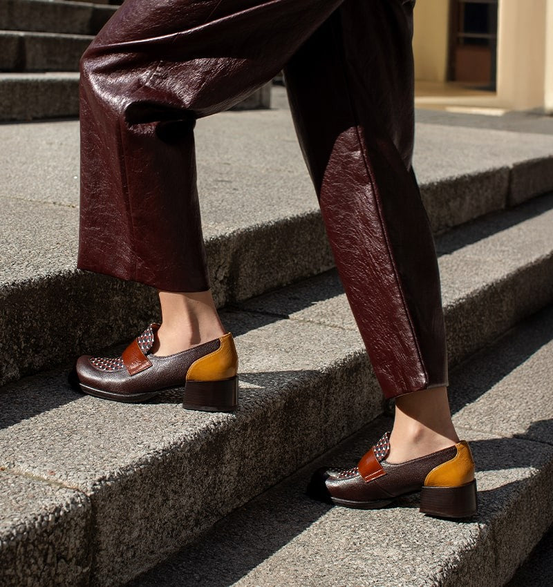 CHIE MIHARA Zumaira Multicolor: bruin loafers voor dames