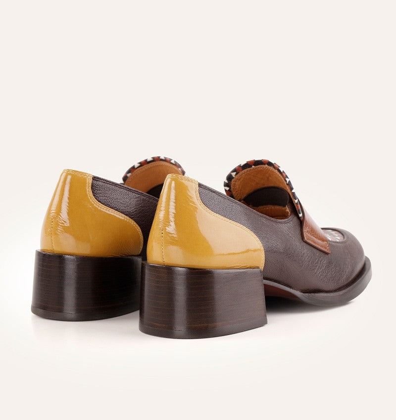 CHIE MIHARA Zumaira Multicolor: bruin loafers voor dames