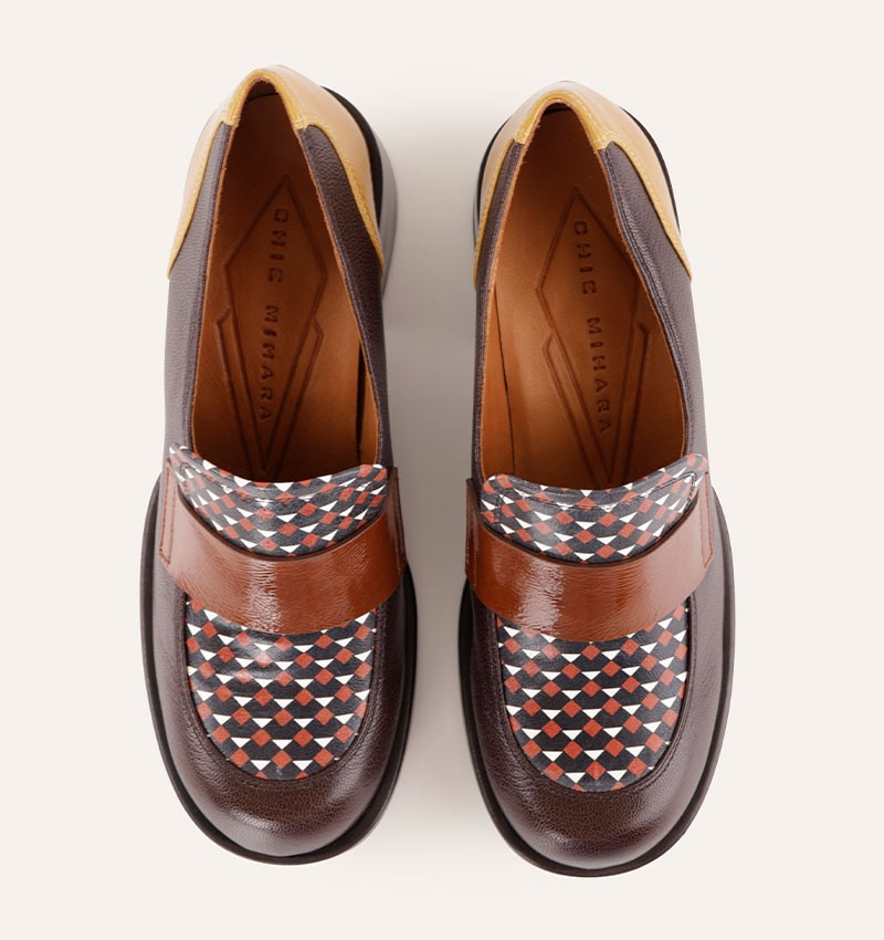 CHIE MIHARA Zumaira Multicolor: bruin loafers voor dames