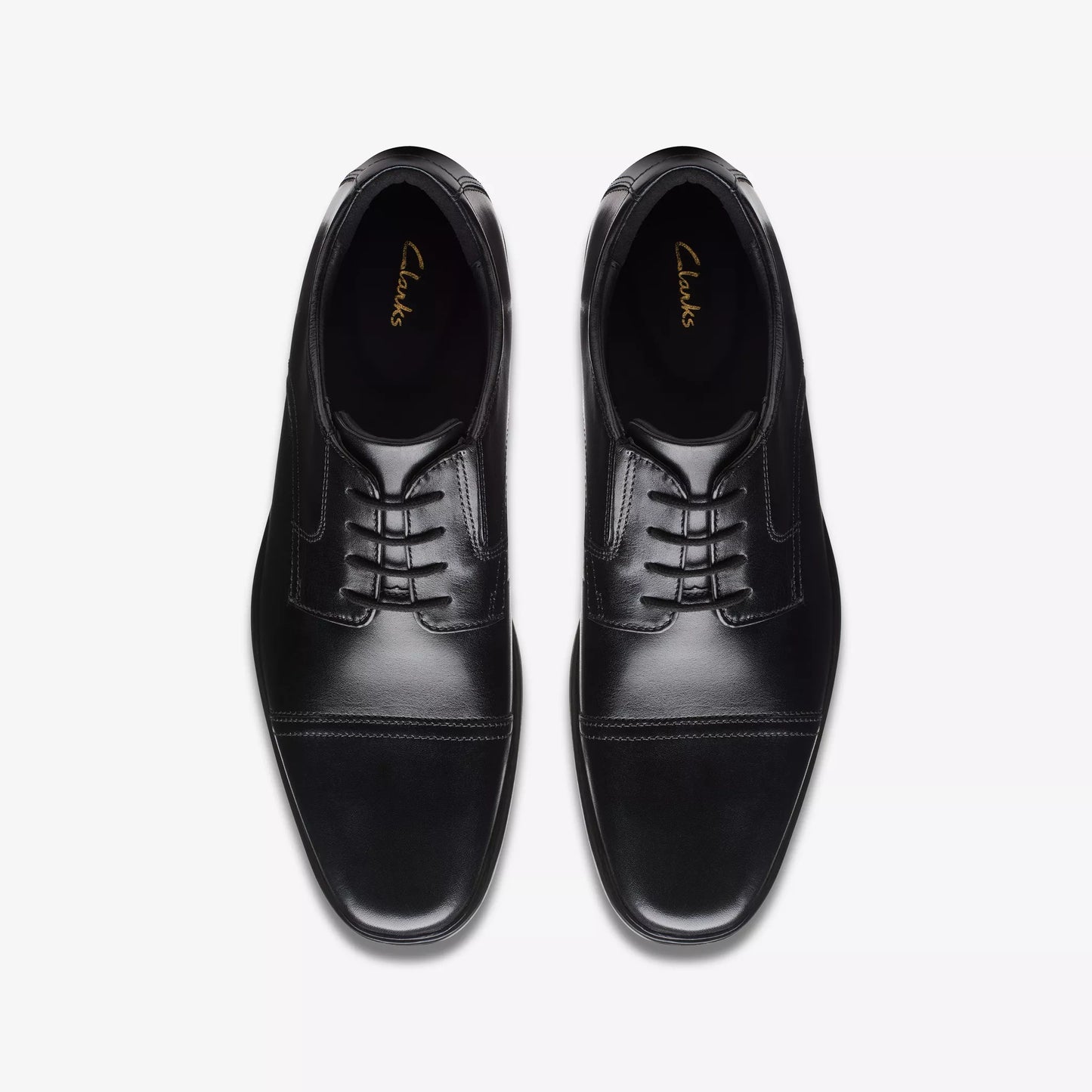 CLARKS | ZAPATOS DE VESTIR | HOMBRE | WHIDDON CAP BLACK LEATHER | NEGRO