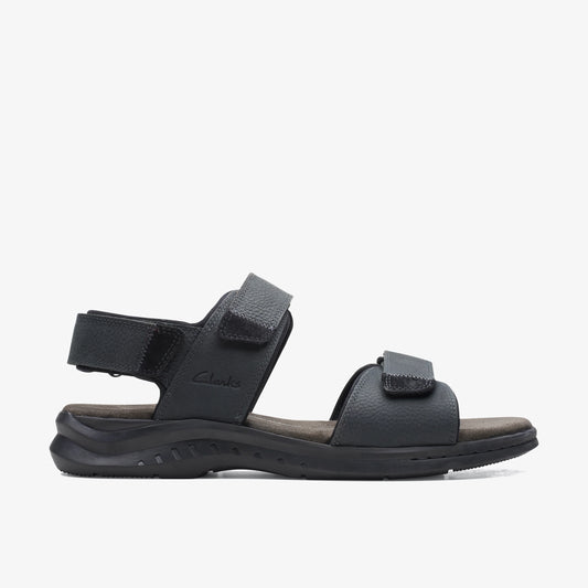 Sandalias De La Marca Clarks  Para Hombre Modelo Hapsford Creek Blk Tumbled Lea En Color Negro