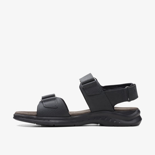 Sandalias De La Marca Clarks  Para Hombre Modelo Hapsford Creek Blk Tumbled Lea En Color Negro