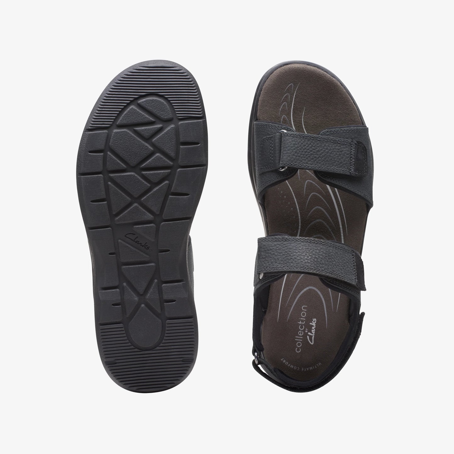 Sandalias De La Marca Clarks  Para Hombre Modelo Hapsford Creek Black Tumbled Leather En Color Negro