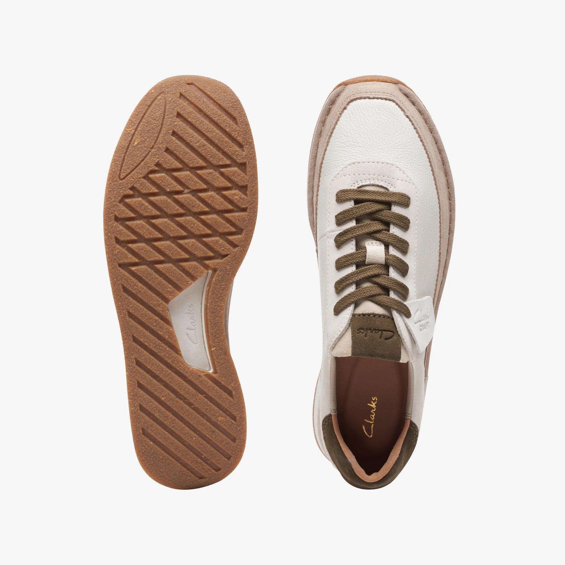 Sneakers De La Marca Clarks  Para Hombre Modelo Craftrun Lace Off White Combi En Color Blanco