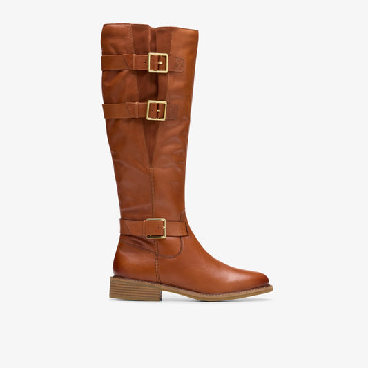 Botas De La Marca Clarks  Para Mujer Modelo Cologne Up British Tan Lea En Color Beige