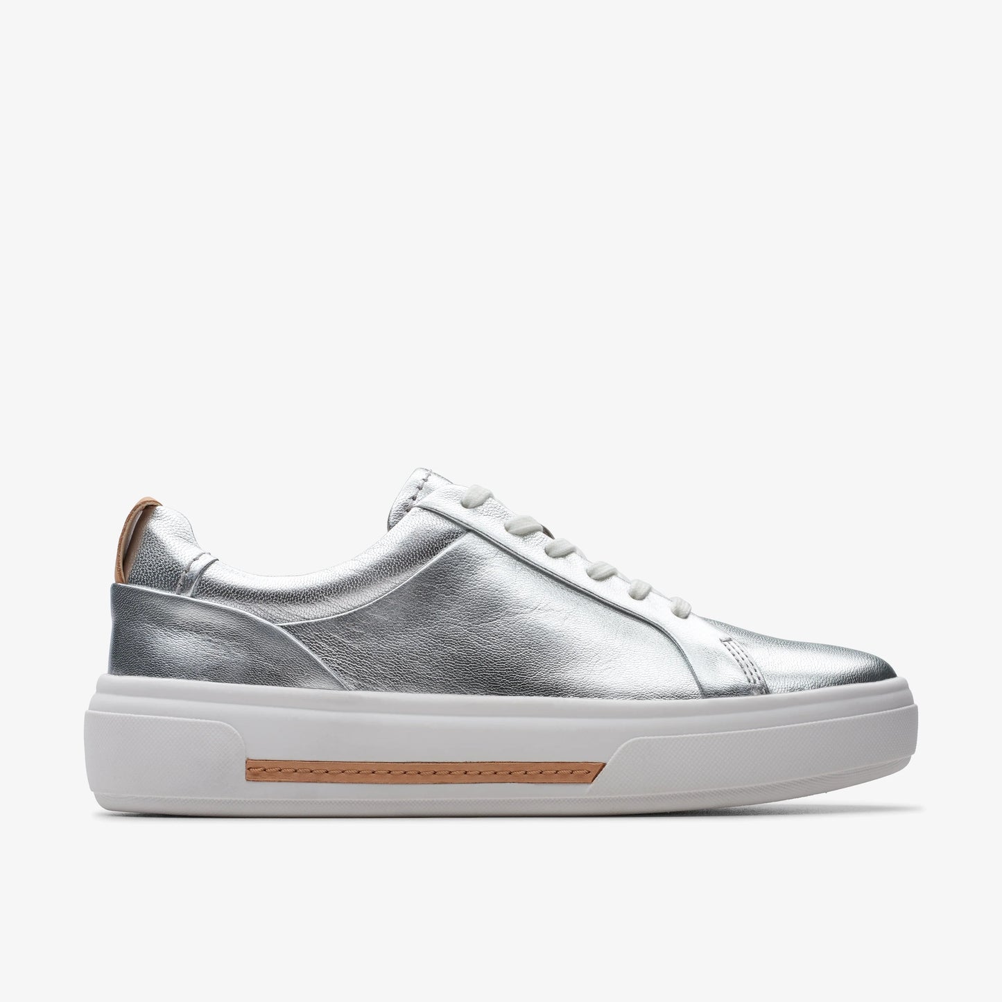 Sneakers De La Marca Clarks  Para Mujer Modelo Hollyhock Walk Silver Leather En Color Plateado