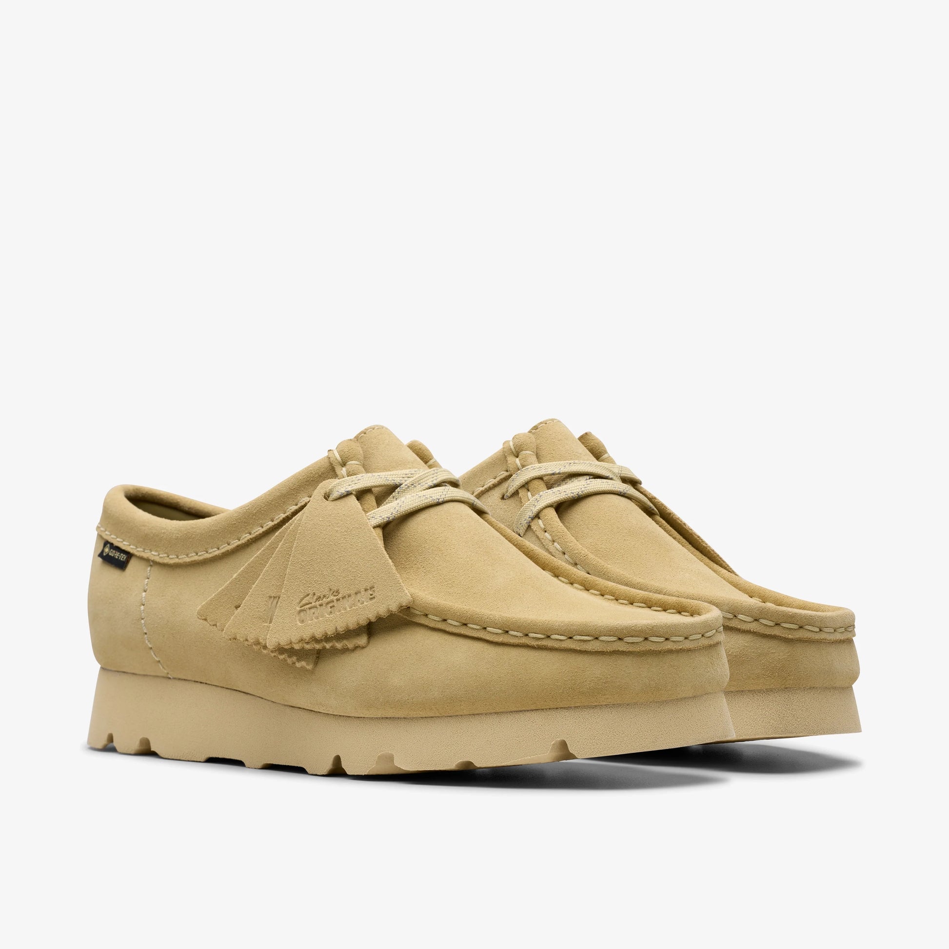 Sandalias De La Marca Clarks  Para Mujer Modelo Wallabee.Gtx Maple Suede En Color Beige