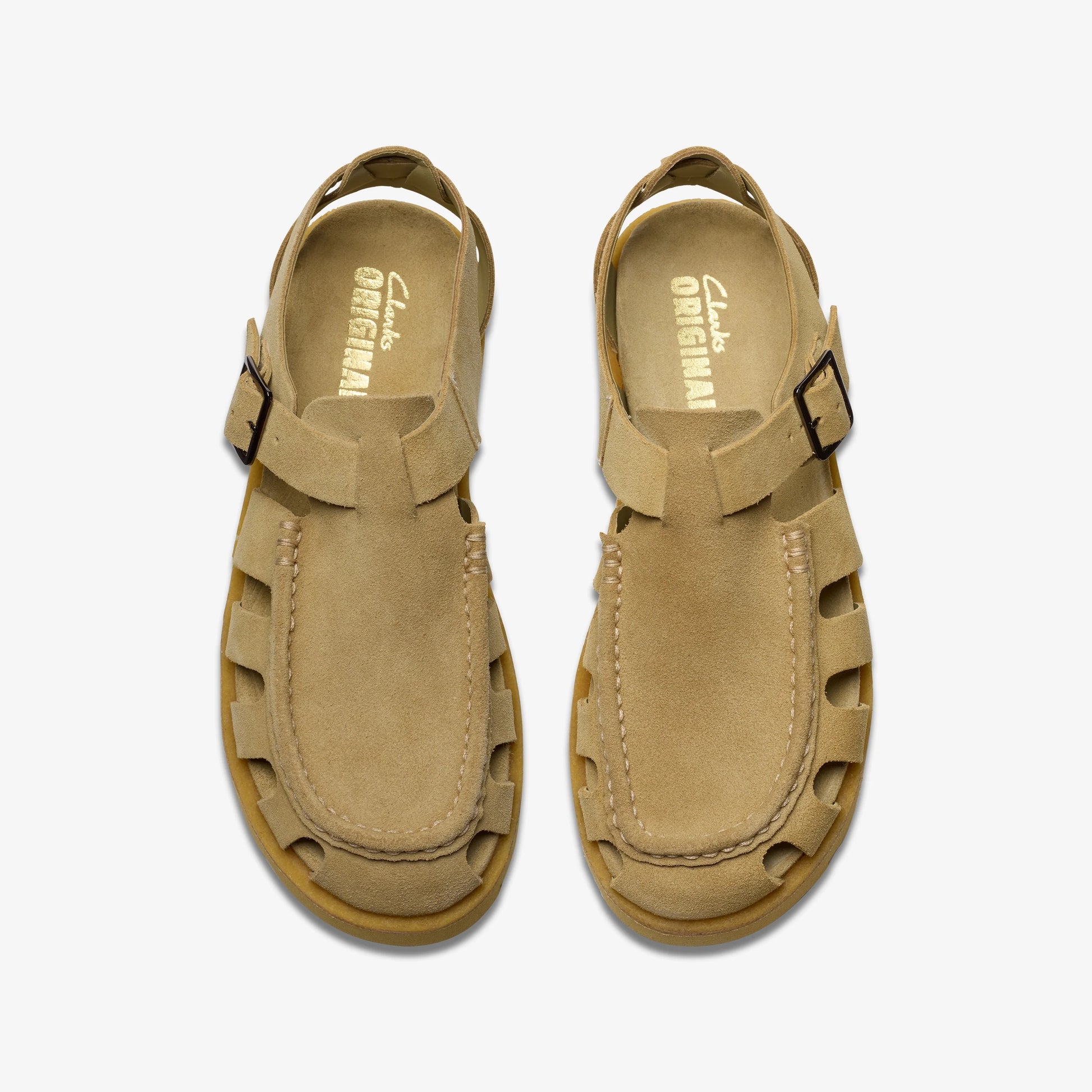 Sandalias De La Marca Clarks  Para Hombre Modelo Meare Buckle Drk Maple Sde En Color Beige