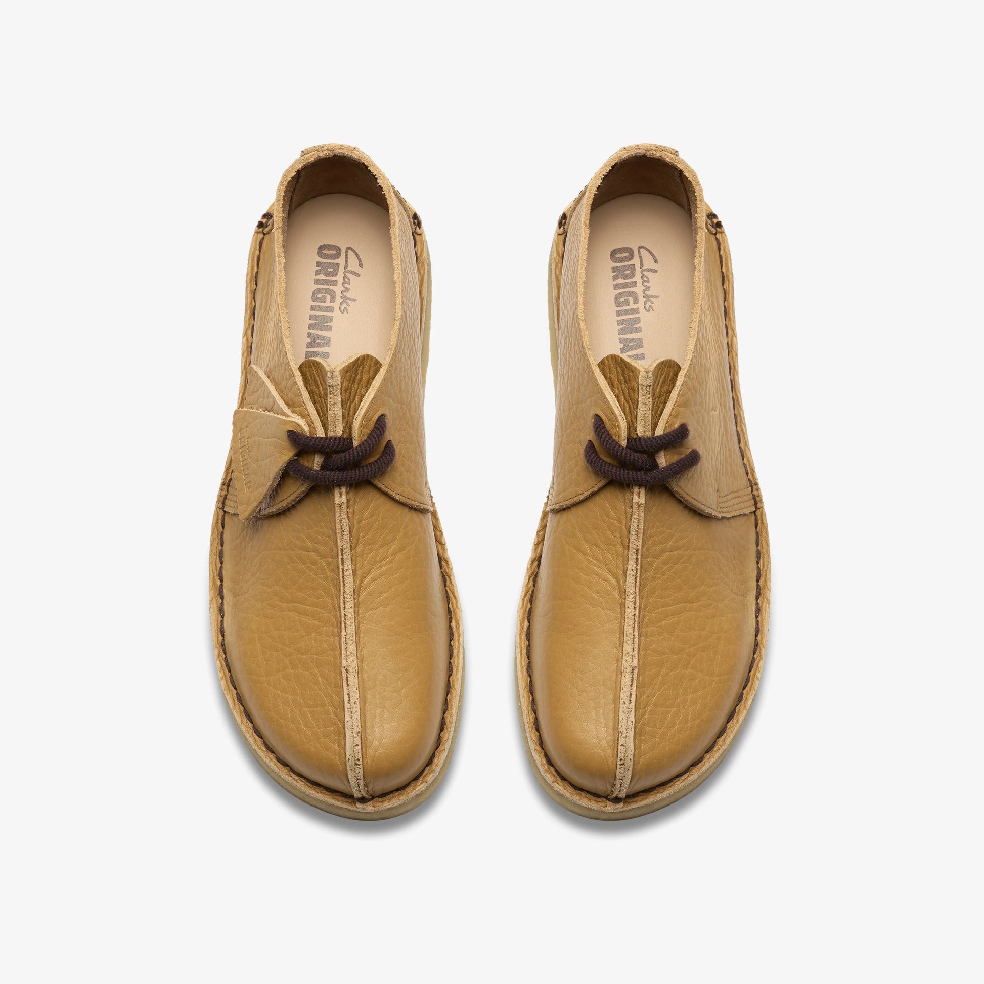 Zapatos Casual De La Marca Clarks  Para Hombre Modelo Desert Trek Curry Leather En Color Beige