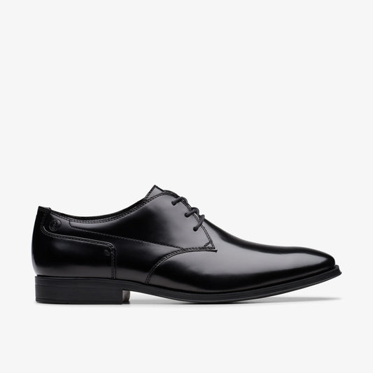 Zapatos De Vestir De La Marca Clarks  Para Hombre Modelo Paulton Lace Blk Hishine Lea En Color Negro